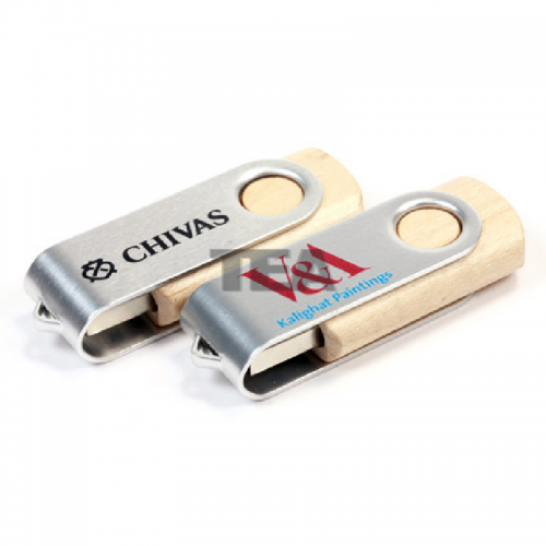 金屬扣木製USB