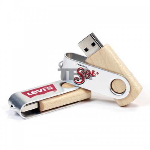 金屬扣木製USB