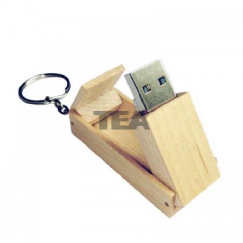 木製長形摺合型USB
