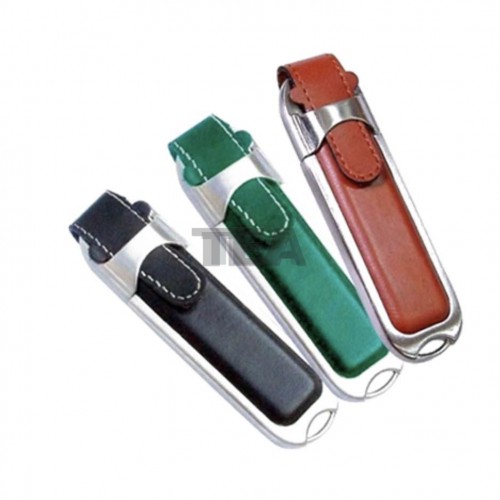 插扣式PU仿皮USB